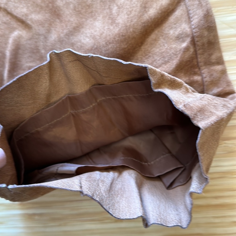 100% LEATHER brown suede women’s size 8 brown fully-lined pants - Picture 7 of 8